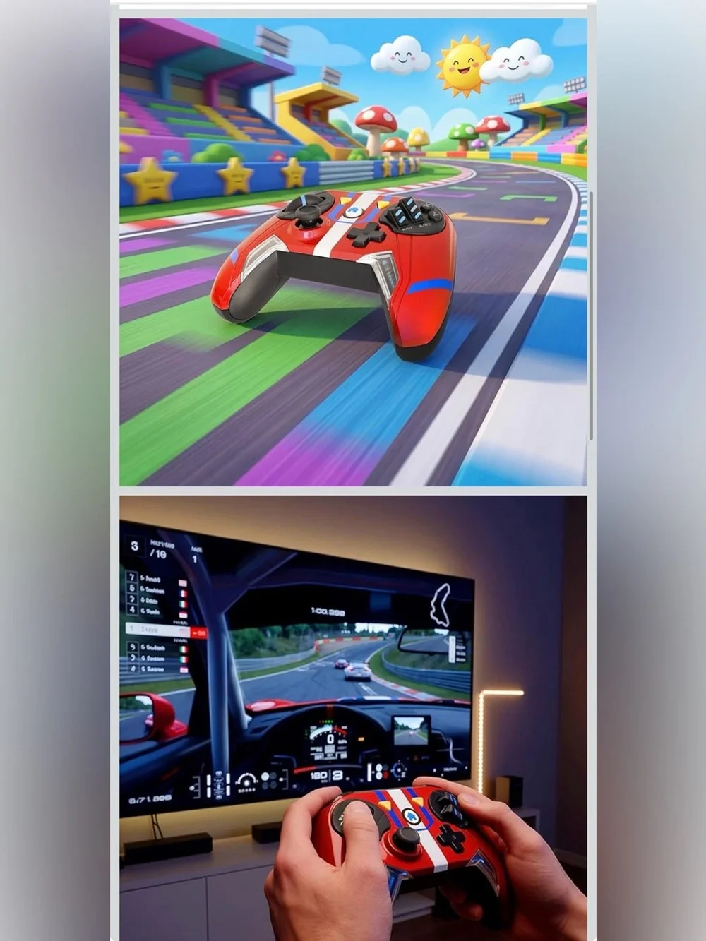 GHOST GEAR Wireless Racing Controller Nintendo Switch 2/Switch/PC RED/BLUE - Picture 2 of 9